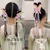Acessórios Exquisitos para Meninas da Dinastia Han, Grampos de Cabelo Bordados com Flores e Borboletas de Estilo Antigo, Clips Doces de Flores e Borboletas Prensados para Trás