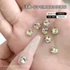 Decoraciones para Uñas Color Rojo Rosa con Brillantes Diamantes K9, Sin Base, Diamantes Apilados Hechos a Mano, Arte de Uñas de Caramelo Colorido