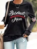 Estação Independente de Comércio Exterior Loja Autoconstruída shopify Amazon Transfronteiriço Camiseta Feminina de Manga Longa Estampada BASEBALL MOM