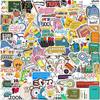 100 hojas útiles escolares pegatinas para graffiti DIY decorativas guitarra mochila cuaderno equipaje pegatinas impermeables