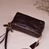 Bolso Bandolera de Cuero Retro para Hombre Horizontal Personalizado Piel de Vaca de Primera Capa Diseño Personalizado Plisado Bolso para Caminar al Aire Libre de Negocios