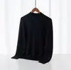 Nuevos suéteres de otoño e invierno para hombre para comercio electrónico transfronterizo, prendas de punto tipo jersey de cuello medio alto de otoño e invierno, camisa básica lisa ligera para hombre de negocios