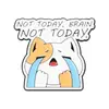 Aliexpress Novo Produto Broche Personalizado Brain Strike Gato de Desenho Animado Fora de Serviço Acessório de Metal Emblema