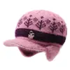 Chegada Nova de Inverno Chapéu para Mãe de Meia-Idade e Idosa Chapéu Feminino para Ciclismo à Prova de Vento Proteção Contra Frio Proteção de Orelha Chapéu de Lã Espesso com Plush Chapéu de Tricô