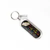 Chaveiro Personalizado Acrílico Textura de Cristal Oval Estéreo Chaveiro Bolsa de Cola Pingente 80*28mm