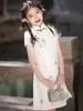 Qipao Floral Verde para Meninas Qipao Infantil 2026 Novo Estilo de Verão Qipao de Estilo Étnico para Menininhas