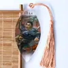 Marcador de página estilo chinês com nervuras de folha quatro famosos personagens dos Três Reinos desenho animado criativo artesanato DIY fábrica de presentes direto
