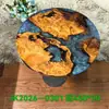 Mesa de centro redonda de madera maciza nórdica para uso doméstico, mesa de ocio de río de resina, mesa de centro redonda moderna minimalista para sala de estar y comedor, mesa de resina