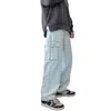 AliExpress comercio exterior europeo y americano comercio exterior Amazon Wish AliExpress jeans casuales de pierna ancha de cintura alta para primavera y otoño para hombres y mujeres
