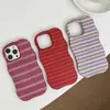 Capa Protetora Listrada Popular Meike para iPhone 18Pm com Cores Contrastantes, Capa de Celular Onda Grande Anti-Queda de Cobertura Total para Apple 16