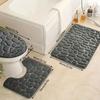Alfombrilla de Piso para Baño con Relieve de Adoquín Alfombrilla de Piso para Lavabo Alfombrilla para Pies Absorbente Juego de Baño Alfombrilla de Piso Engrosada de Espuma Viscoelástica