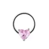 Anillo para Pezón Transfronterizo de Nuevo Producto Incrustado con Circonio en Forma de Abanico Cabeza de Gato con Corazón Cabeza de Conejo Acero Inoxidable Circonio de Colores Clavos para Pezón Europeos y Americanos Venta al por Mayor en Línea
