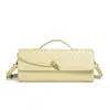 Bolso Baguette Ruyi Tejido a Mano de Cuero Suave, Bolso Acordeón Cuadrado Horizontal, Bolso de Mano de Exportación, Bolso Cruzado, Lujo Ligero