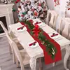 Caminho de mesa de Natal Xiyin TEMU transfronteiriço, tira longa festiva, nova decoração de mesa, decorações de Natal, toalha de mesa