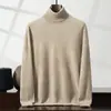 Nuevo Suéter de Cachemira de Montaña para Hombre Otoño e Invierno Suéter de Punto de Cuello Alto Holgado Talla Grande Cárdigan Camisa Base Interior para Hombre