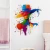 Adesivo Abstrato de Personagem Menina Personalizado em Aquarela Preto e Branco Casal Pintado à Mão Encostado Sala de Estar Quarto Romântico Adesivo de Parede em PVC