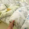 Conjunto de três peças 100% algodão para dormitório estudantil A, edredom de algodão, roupa de cama de algodão puro, conjunto de seis peças para cama de solteiro em quarto