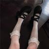 Envío Gratis Encaje Blanco Estilo Dulce Medias de Seda Blanca Media Pierna Calcetines de Pantorrilla Lolita Calcetines Jk para Mujer Tubo Medio Encaje Negro
