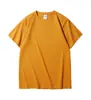 210 gramos de camiseta de algodón pesado personalizada 40 hilo doble tejido cuello redondo manga corta overol ropa de clase impresión de logotipo