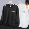 380 gramasMoletom com forro de fleece masculino estilo outono e inverno solto versátil pulôver gola redonda top casual jaqueta sem capuz