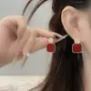 Pendientes Rojos de Plaza Roja de Año Nuevo para Mujer, Pendientes de Diseño Nicho, Nuevo Estilo Popular 2026, Tendencia de Pendientes Simples de Alta Gama