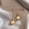 Brincos de Pérola Novos e Modernos Estilo Coreano, Estilo Francês, Brincos Delicados e Elegantes, Brincos Longos com Franjas de Deusa, Piercings de Orelha de Nicho