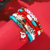 Conjunto de Pulseiras de Contas de Natal, Pulseiras Elásticas Coloridas com Letras, Pulseiras com Atmosfera Festiva Vermelhas e Verdes, Venda Direta de Uma Peça