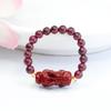 Anillo Pixiu de Arena Dorada Púrpura Cinabrio de Guan Yu Anillo de Arena Chen Granate para Mujer Venta al por Mayor de Fábrica y Entrega S4011101