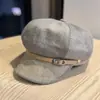 Gorra de estilo newsboy retro con hebilla de estilo coreano para mujer, otoño e invierno, estilo chino, suave, adecuada para ir de compras y para el día a día, gorra de artista de moda