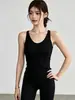 Camiseta sin mangas deportiva acanalada de verano para mujer, cuello en U, corte ajustado, transpirable, alta elasticidad, cómoda, estilo nuevo