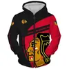 Suéter Masculino Casual com Capuz e Zíper 2024 Novo Outono Personalidade Hoodie Estampado em 3D Hoodie Esportivo