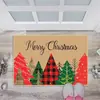 Tapetes de Chão de Natal Transfronteiriços Papai Noel Boneco de Neve Veludo de Cristal Tapete Estampado Cozinha Tapetes Antiderrapantes Tapetes Absorventes