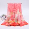 Primavera e Outono Novo Cachecol de Seda Chiffon Estampado Feminino Floral Tule Cachecol Flor Verão Protetor Solar Xale Cachecol Atacado