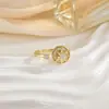 Anel Rotativo Personalizado com Nicho para Mulheres com Zircônia Microincrustada, Elegante e Moderno, Sensação de Luxo, Anel Redondo Versátil com Zircônias