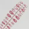 Xiaohongshu Mais Vendido Unhas Postiças Olho de Gato Francês Unhas Amêndoa Dicas de Nail Art Cereja Doce Unhas Artificiais Destacáveis Usáveis