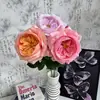 Flor artificial Austin individual estilo Ins, arreglo popular para escritorio, decoración suave de lujo ligero, flor artificial con sensación de alta gama para bodas