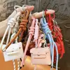 Serie Miu Transfronteriza Bolso Cuadrado Pequeño de Piel Regalo Creativo Billetera para Monedas Llavero Bolsa para Auriculares Colgante Llavero