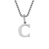 Joia europeia e americana transfronteiriça colar com 26 letras em inglês feminino moda simples pingente de aço inoxidável corrente clavicular