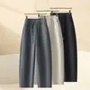 Pantalones Cortos de Moda Personalizados de Acetato y Lana 2026 Otoño/Invierno Nuevos Pantalones Casuales de Cintura Alta Adelgazantes Versátiles para Mujer