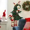 Hs4397E Árvore de Natal Criativa Estilo Desenho Animado Anão Adesivo de Parede Festa de Feriado Decoração de Porta de Casa Adesivo de Parede