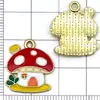 Set Mixto de 20 Colgantes de Aleación de Esmalte Coloridos de Casa de Dibujos Animados y Champiñón Accesorios para Pulsera, Collar, Joyería DIY
