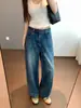 Estilo de designer Adoro o caimento Moderno estiloso Bolsos 3D Cintura alta Perna larga Perna reta Jeans H092205