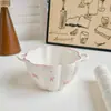 Lindo Set de Plato y Tazón Estilo Ins de Dibujos Animados para Uso en Casa, Incluyendo Tazón para Fideos, Tazón para Yogur, Platos de Cena y Vajilla de Cerámica