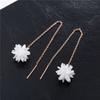 Brincos de Zircônia Estilo Coreano Coração para Mulheres Novos Brincos Finos com Borla de Borboleta Aço Titânio Brincos da Moda Atacado