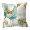 Almofada de Pelúcia para Carro com Estampa Floral em Aquarela Simples e Estilosa Capa de Almofada de Luxo para Sofá e Janela de Canto