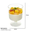 En stock taza cuadrada taza redonda múltiples tazas de postre taza para pudín taza para mousse plato cuchara de plástico desechable Amazon