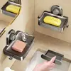 Estante para jabón de ventosa para baño sin taladro, estante de almacenamiento y drenaje de jabón montado en la pared para uso doméstico