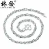 Cadena de ola de agua collar de plata de ley S990 explosión de ola pareja collar coreano Lin FA joyería de plata de ley al por mayor