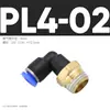 1 Pieza Conector Neumático Rápido de Cilindro Conector Rápido de Enchufe Codo Roscado Pl8-02 /4-M5/6-01/10-03