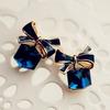 Joyería baratijas moda asimétrico Bambú Bambú hoja aretes temperamento femenino pez aretes dulces aretes de plata S925